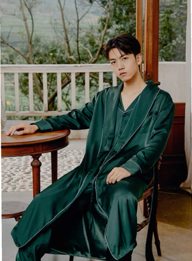 DEFINE秋冬季睡衣男士睡袍亚沙绒加厚款长袖家居服高级外穿可出门