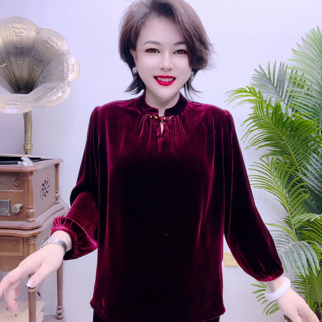 桑蚕丝小衫中老年时尚高档气质43A2233