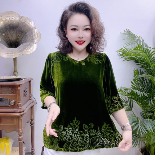 桑蚕丝小衫中老年时尚高档气质43A2203