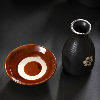 中式仿古棕色商用小菜粗陶酒碗