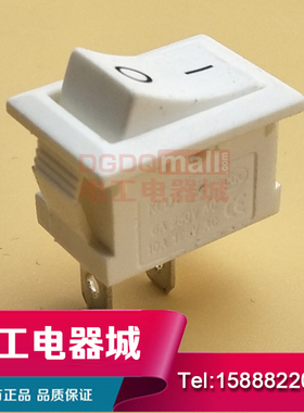 船型形开关KCD1-101翘板电源 单刀2脚2档无灯21x15mm白色6A/250V
