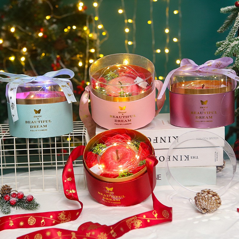 圣诞苹果盒透明亚克力圆形盒