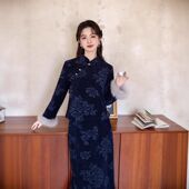 加绒装 女高级感新款 裙改良旗袍旗袍 二件套国风加厚新中式 曼玉冬季