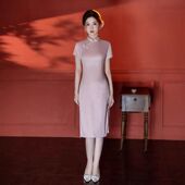 女旗袍气质连衣裙改良新中式 中长2026修身 高端年可穿春季 韵格新款