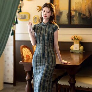 旗袍风汉麻收腰面料民国显瘦 短袖 苏堇春夏新款 旗袍2026旗袍新中式