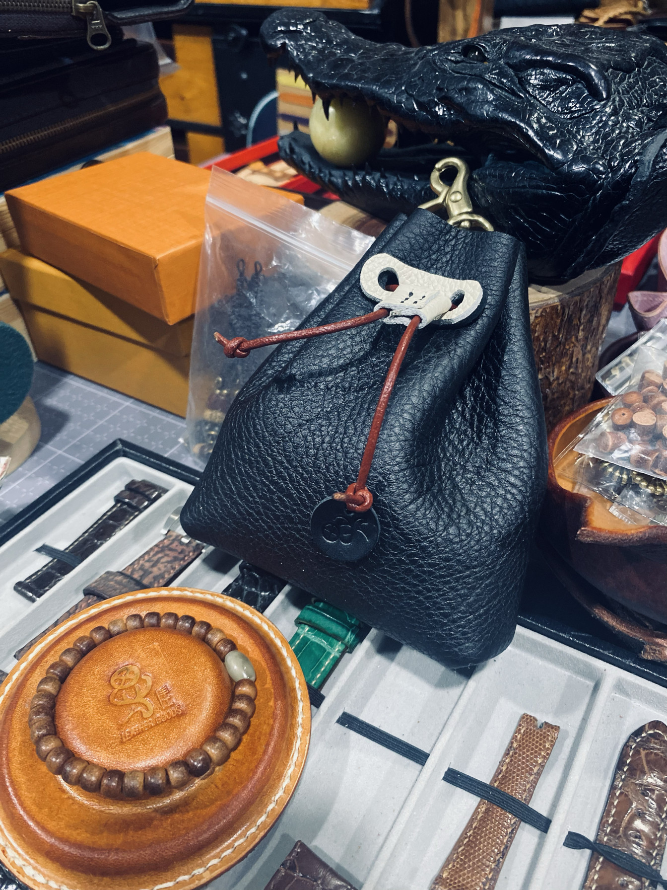 2.5 厚牛皮袋子盘玩袋文玩手包挂件