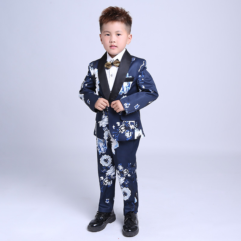 男童西服套装帅气小主持人男孩花童婚礼西装英伦模特走秀演出服装