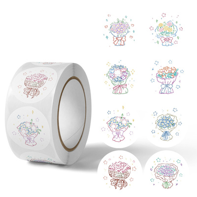 ins高颜值可爱花卉封口贴感谢谢你贴纸礼物diy包装饰出货打包贴纸