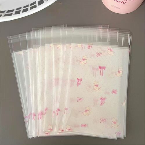 ins少女心可爱蝴蝶结透明自封袋小卡拍立得照片保护包装自粘袋子