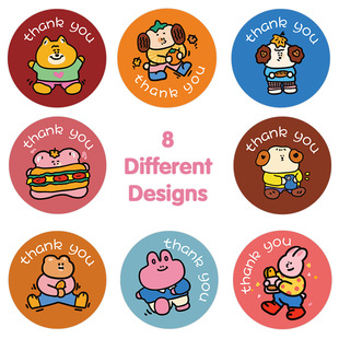 ins可爱韩国小熊感谢贴纸thank you封口贴礼物包装饰出卡打包材料