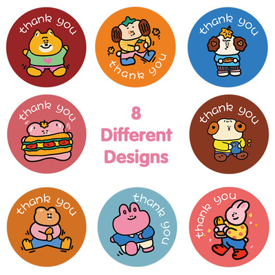 ins可爱韩国小熊感谢贴纸thank you封口贴礼物包装饰出卡打包材料