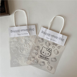 ins高颜值可爱KT手提包装袋透明少女心迷你生日礼物礼品伴手礼袋