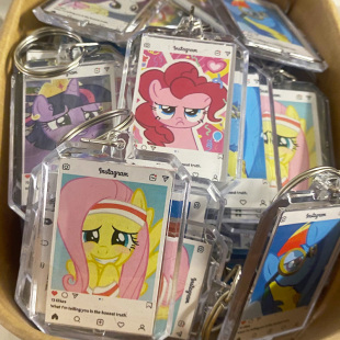 自制小马宝莉钥匙扣碧琪柔柔珍奇云宝紫悦周边亚克力挂饰件小玩意