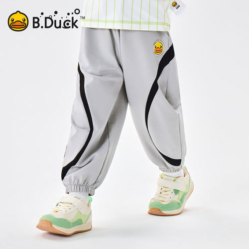bduck小黄鸭童装男童裤子防蚊裤夏季儿童运动裤宝宝长裤90-150 BF