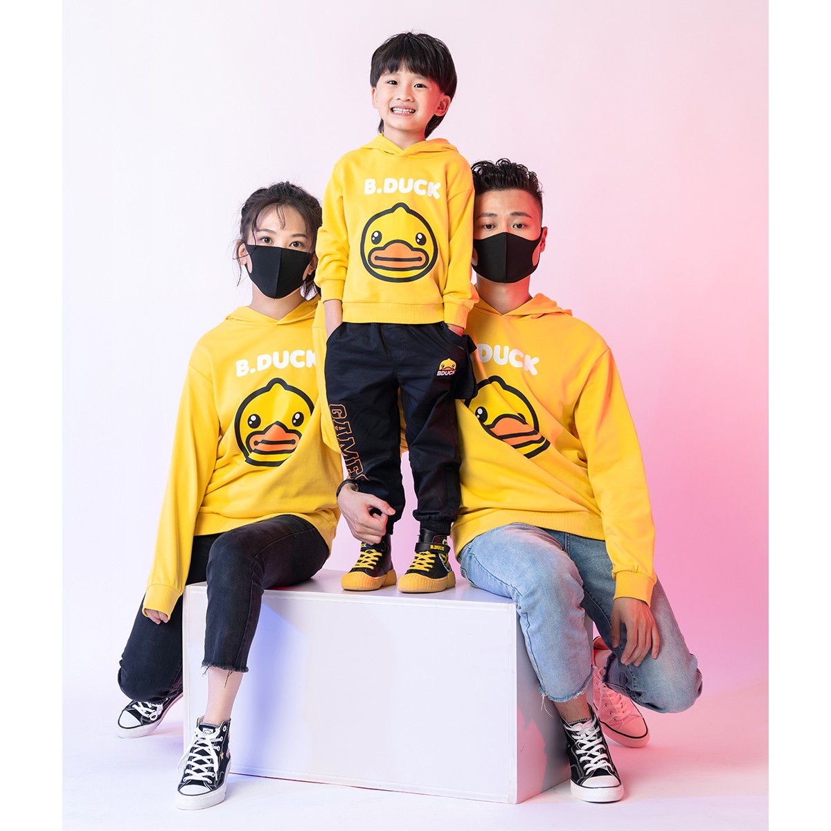 B.Duck小黄鸭儿童童装男女童带帽亲子卫衣 BF3208942 MBF5108925A