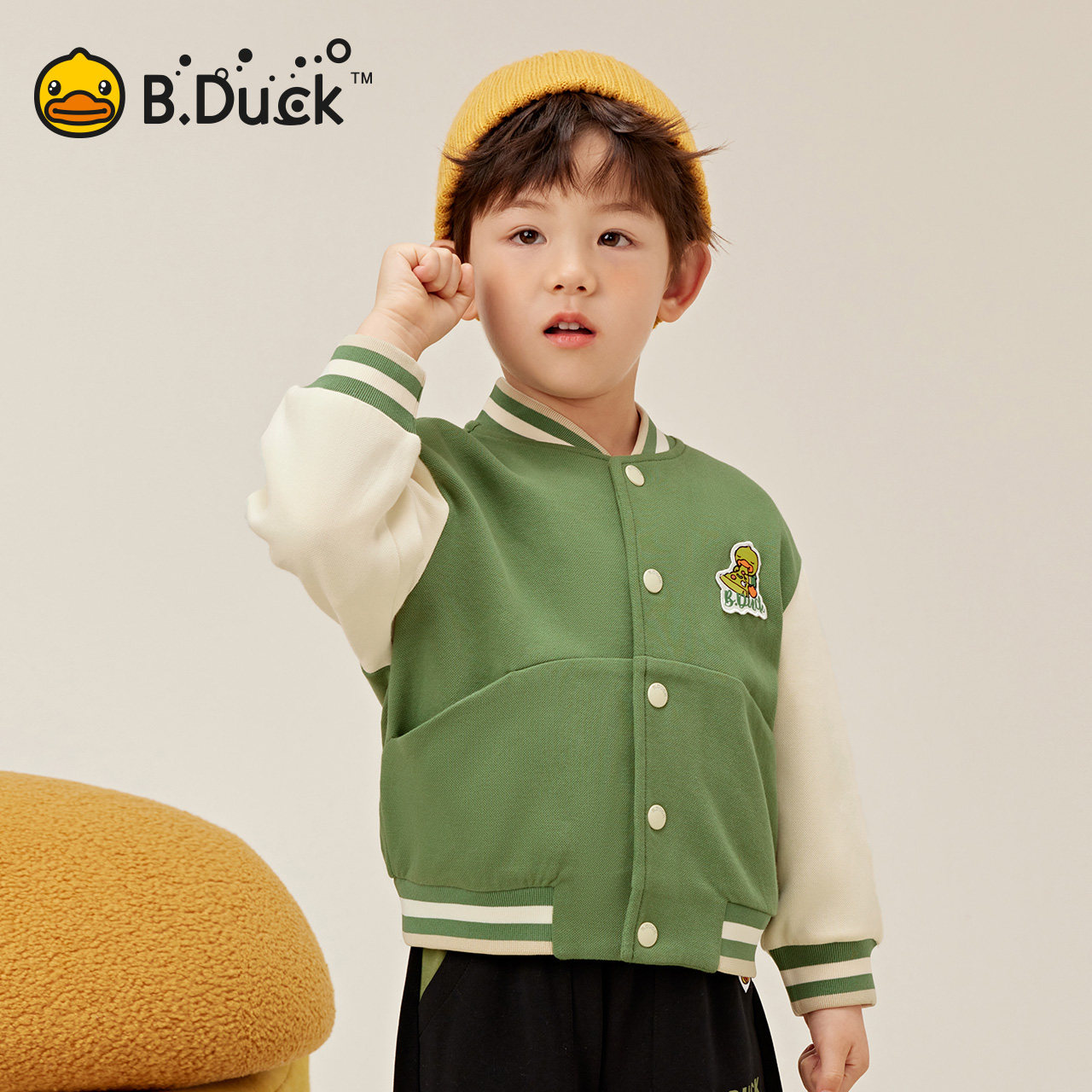 B.Duck小黄鸭儿童时尚棒球服秋季男女童新款休闲外套潮 BF3507075