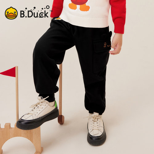 B.Duck小黄鸭儿童宽松休闲长裤冬季新款男童保暖束脚裤 BF5563905