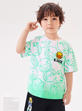 B.Duck小黄鸭童装潮T恤男童短袖儿童夏季休闲卡通上衣 BF2402020