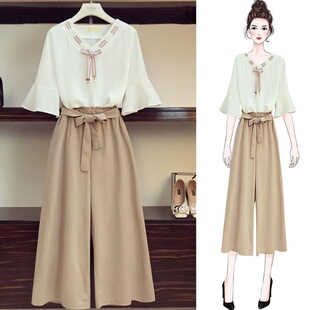 140cm矮小个子孕妇套装145系带休闲阔腿裤女两件套150显瘦高腰155