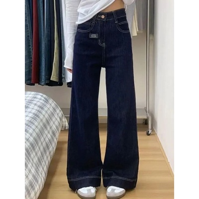 美式高街辣妹低腰微喇牛仔裤女加绒加厚显瘦不贴腿宽松喇叭长裤子