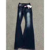 辣妹微喇牛仔裤 直筒喇叭拖地长裤 女秋季 低腰显瘦弹力修身 新款 美式