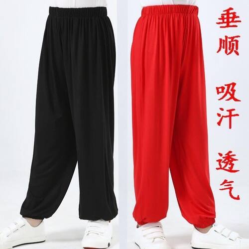 太极服夏季太裤练功裤大码男女灯笼裤宽松跆拳道服蒙古舞蹈服裤子