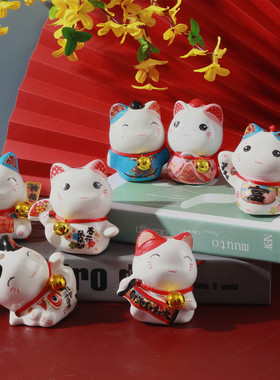存钱罐招财猫办公桌摆件桌面饰品