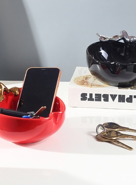 创意平安喜乐苹果陶瓷收纳摆件