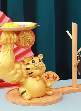 中式树脂招财猫家居客厅前台开业
