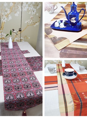 客厅茶旗桌旗和锦坊真丝装饰日式