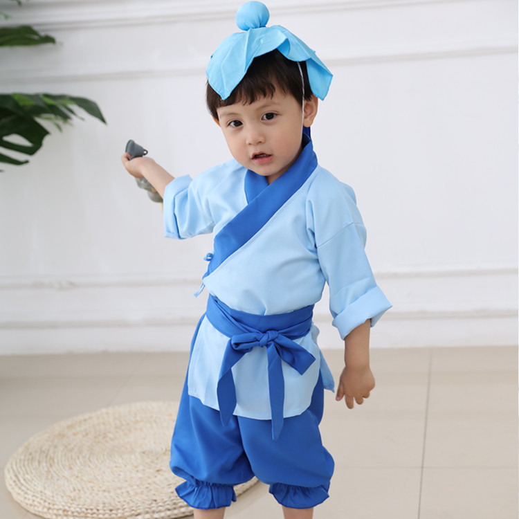 儿童古装汉服男童国学服幼儿表演服三字经弟子规书童开笔礼演出服