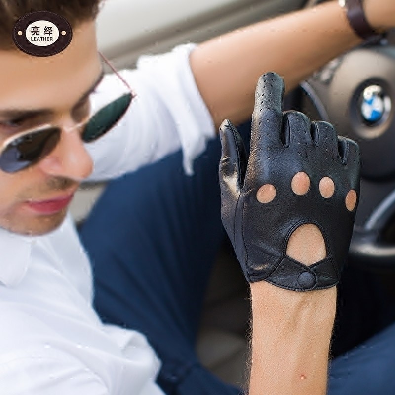 皮手套男薄款开车触屏真皮骑行秋冬驾驶摩托车机车单层羊皮手套男