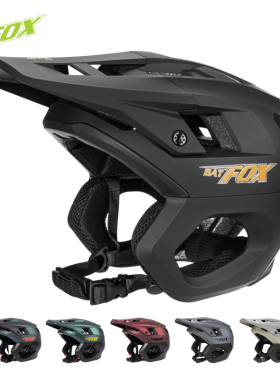 BATFOX自行车头盔男山地AM速降越野单车女4/3护耳安全帽骑行装备