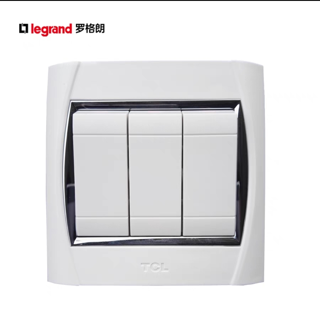 TCL国际电工银韵S8.0系列三开双控三联双控三位开关面板86型暗装