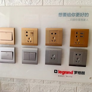 TCL罗格朗美仑山银色灰色开关插座五孔一开二开三开四开双控沙银