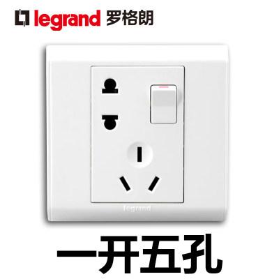 TCL罗格朗美驭系列开关插座方框一开单控五孔一开双控五孔带开关
