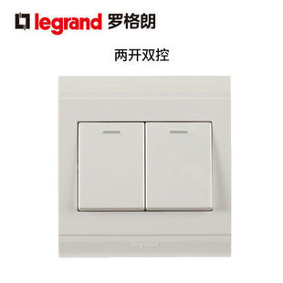 TCL罗格朗开关插座美仑山白色二开单控二开双控双开双控二位开关