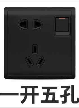 施耐德开关插座丰尚写意黑二三插带开关五孔一开墙壁电源面板正品