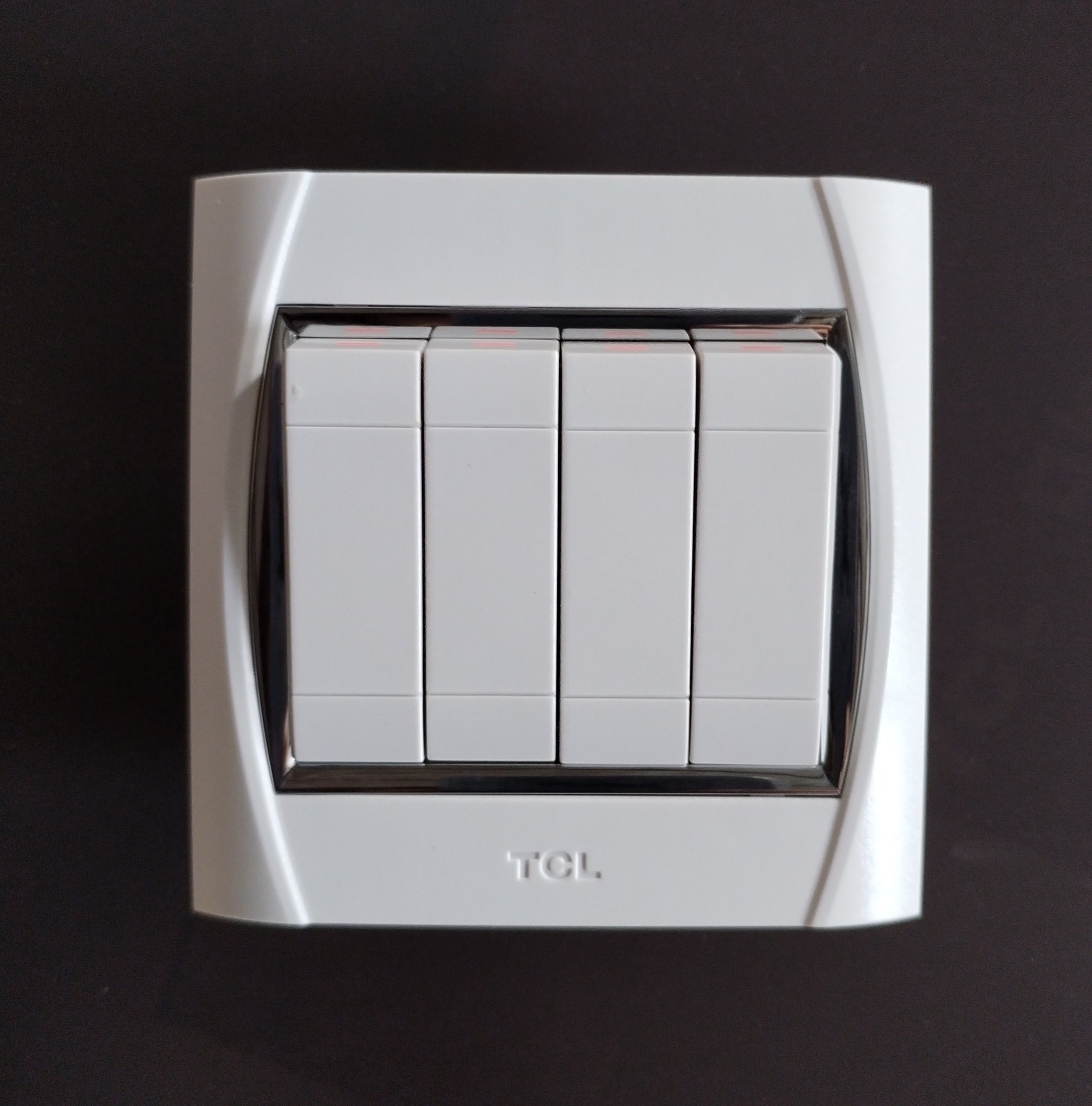 tcl国际电工s8.0系列四开单控四联开关四位单开86型暗装家用