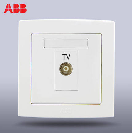 ABB开关插座德韵直边电视插座有线电视TV墙壁面板86