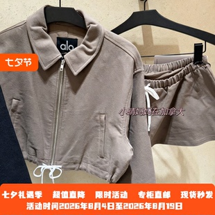 加拿大直邮alo Cropped Fan Favorite短款休闲外套miu系露腰夹克