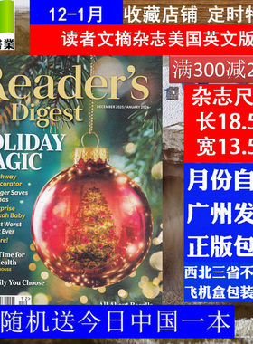 月份自选 Reader's Digest 读者文摘美国版2025年12月2026年1月合刊 英文英语期刊
