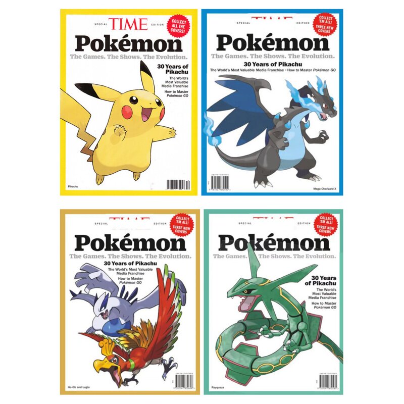 包邮部分现货 TIME Asia.Ed 时代 Pokemon宝可梦30周年特刊 四封面：宝可梦/超级喷火龙/凤王与洛奇亚/裂空坐 进口杂志