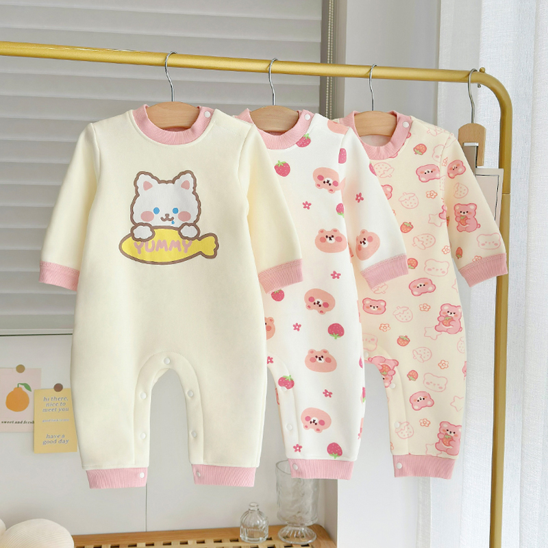 宝宝加绒保暖长袖哈衣