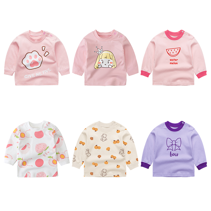 清仓 女童纯棉打底衫上衣儿童宝宝秋季内穿睡衣婴儿春秋装保暖T恤