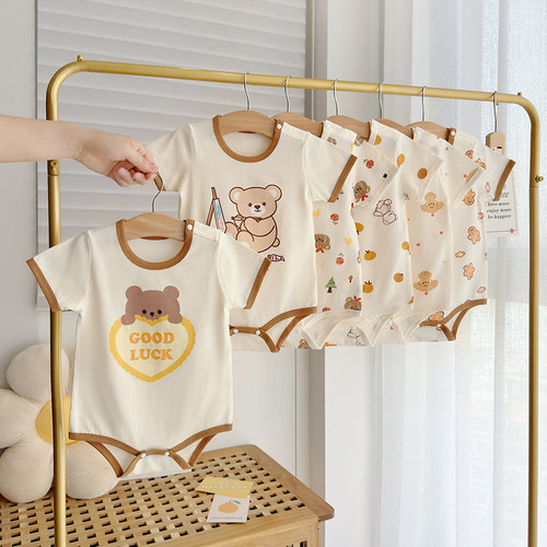 宝宝纯棉短袖包屁衣夏季