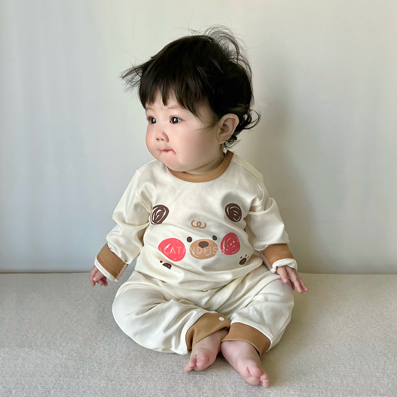 男童宝宝纯棉长袖哈衣春秋装