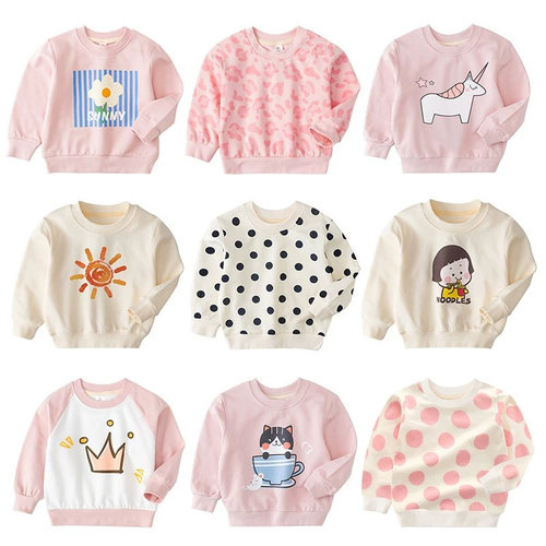 Детская толстовка для девочек, хлопковый детский лонгслив для мальчиков, куртка, осенняя, в западном стиле