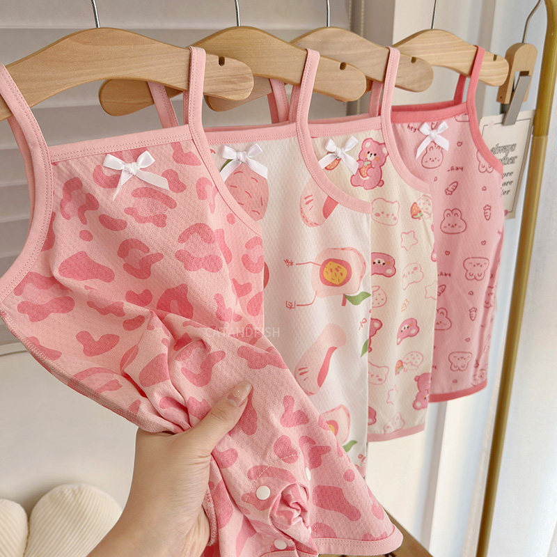 女童吊带哈衣夏装纯棉外穿