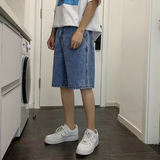2023夏季宽松港风邹菊牛仔短裤货号DK98P40，男装牛仔裤，电商A063